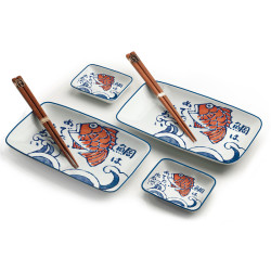 Ceramic sushi set - Medetai sea bream