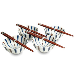 Ceramic bowls giftset box : 4 pièces - Stripes Ø11.5cm