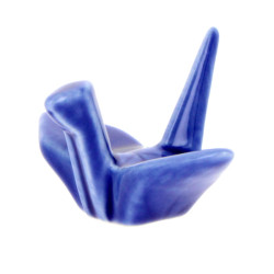 Origami chopsticks rest - Crane blue