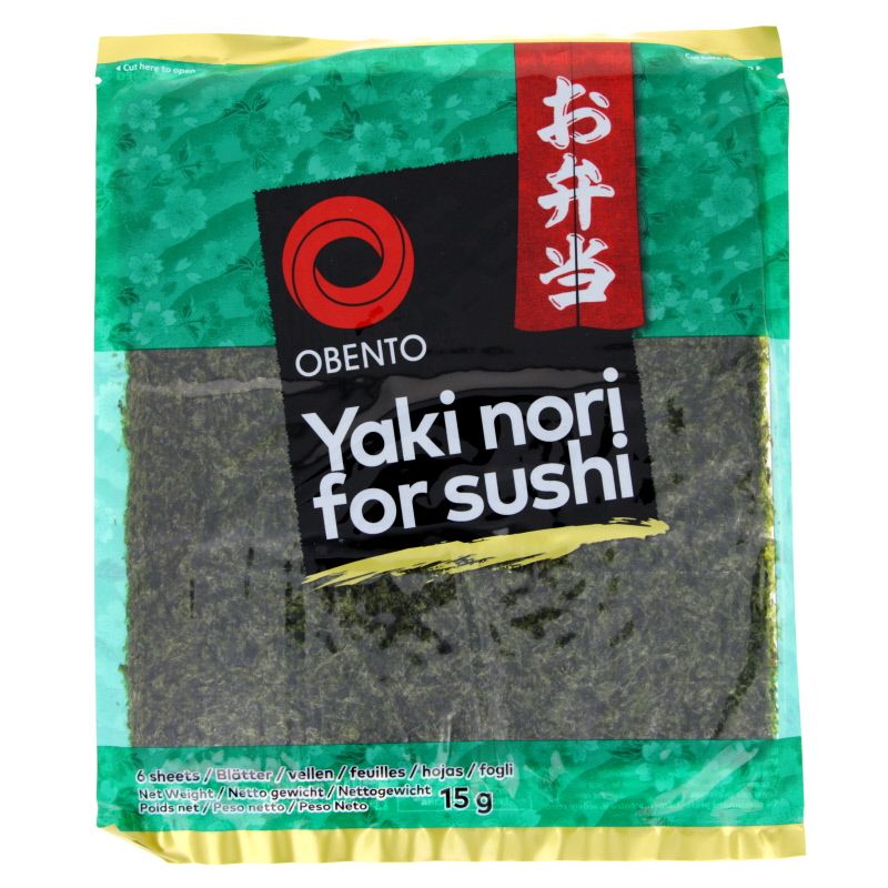 Feuilles d'algue Yaki Nori pour sushi Obento (19x22cm) x 6