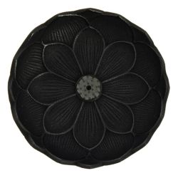 Porte-encens en fonte Iwachu - Fleur de lotus Noir Ø10,8cm
