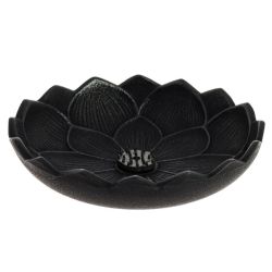 Porte-encens en fonte Iwachu - Fleur de lotus Noir Ø10,8cm