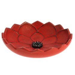 Porte-encens en fonte Iwachu - Fleur de lotus Rouge Ø10,8cm