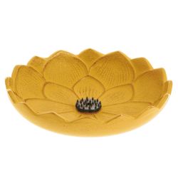 Porte-encens en fonte Iwachu - Fleur de lotus JauneØ10,8cm