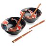 Coffret 2 Bols à ramen, baguettes & cuillères- Carpe koï Ø21cm