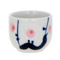 Tasse à saké Blanche - Fleurs ume Rose Ø5cm