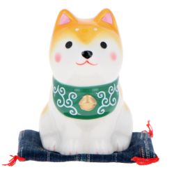 Chien shiba assis - Ocre orangé 7,5cm