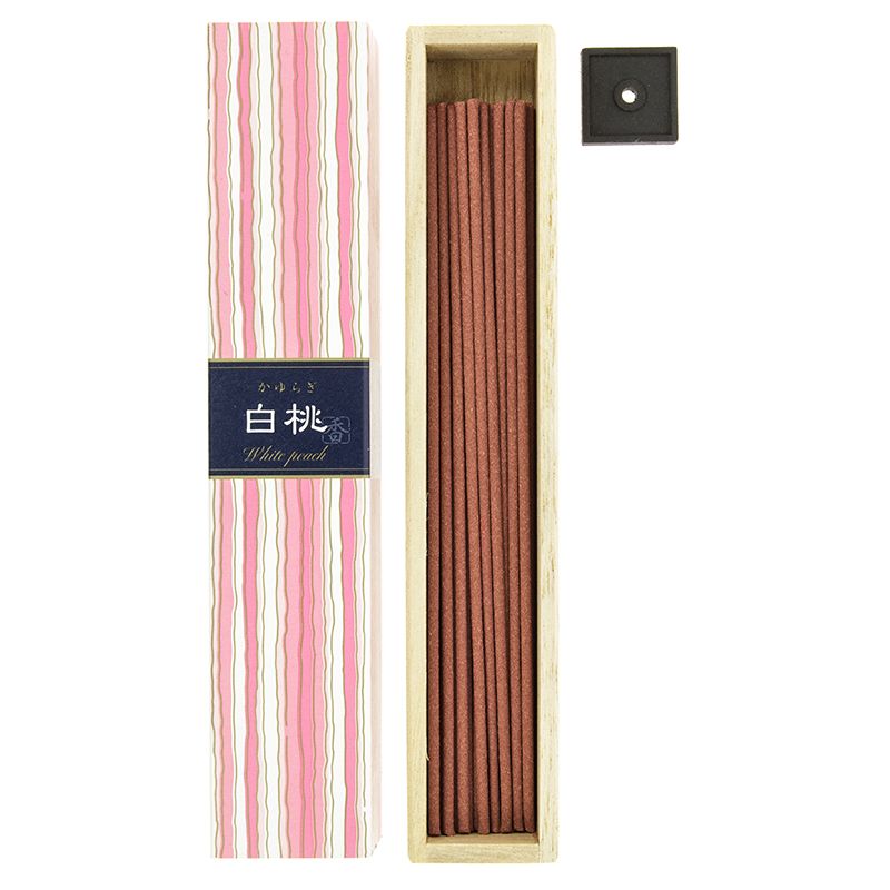 Encens Kayuragi avec porte encens - Pêche blanche