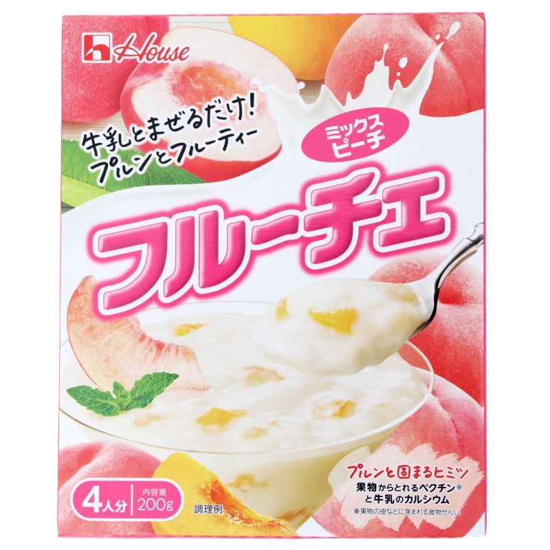 Préparation pour dessert lacté - Pêche jaune & blanche 200g