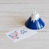 Japanese ceramic bell Furin - Mt Fuji Blue 5cm