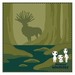 Mini serviette Esprits de la forêt - Princesse Mononoke 25x25cm