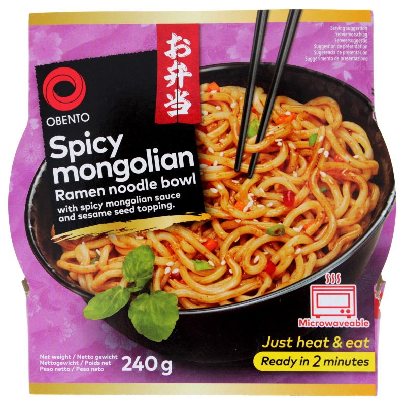 Ramen noodles bowl Obento - Mongolian spice sauce 240g