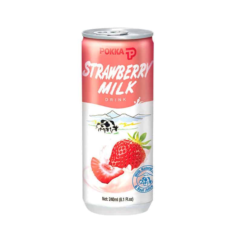 Boisson lait et fraise can 240ml Pokka (30)