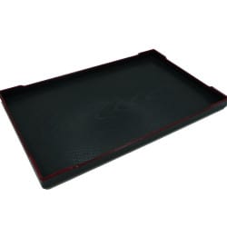 Obon carré noir & bord rouge 25.7x16cm Petit Taisan (1)