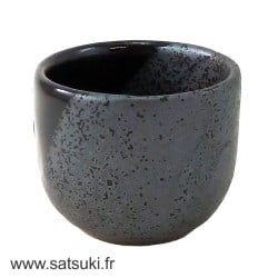 Tasse saké gris noir Choko 5x4cm Kigura (28)