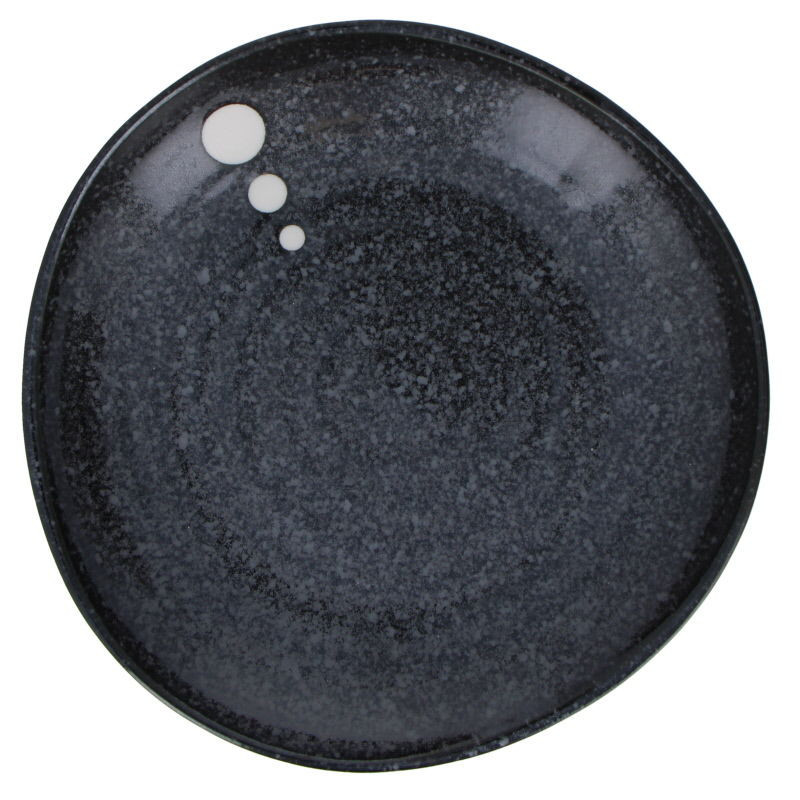 Assiette noire à points blancs Kigura (89)