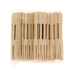 (PA) Brochettes fourchette bambou bout rond 9cm Foodex (.