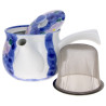 Japanese teapot with filter - Blue & purple flowers 600ml