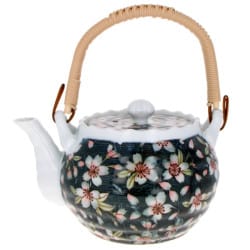 Japanese teapot with filter Flowers - Black 680ml