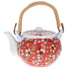 Japanese teapot with filter Flowers - Pink red 680ml