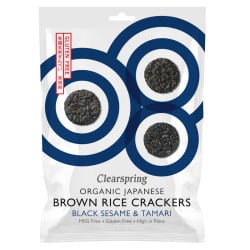 Organic Japanese rice crackers - Black sesame 40g