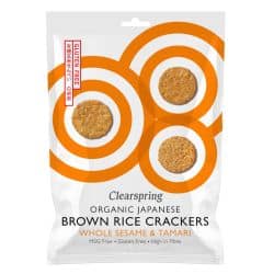 Organic Japanese rice crackers - White sesame 40g