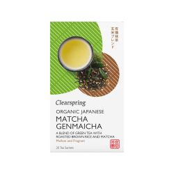 Organic matcha and genmaicha tea in 36g bag