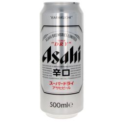 Asahi Super Dry beer in 50cl can