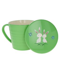 Tea cup with handle & lid Rabbit - Green