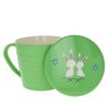 Tasse à thé à poignée avec couvercle Lapins - Vert