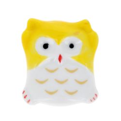 Square chopsticks rest - Owl yellow