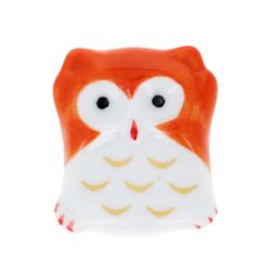 Square chopsticks rest - Owl orange
