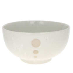 Donburi bowl - Dots White & beige Ø16cm
