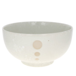 White bowl for Donburi with beige dots Ø16cm