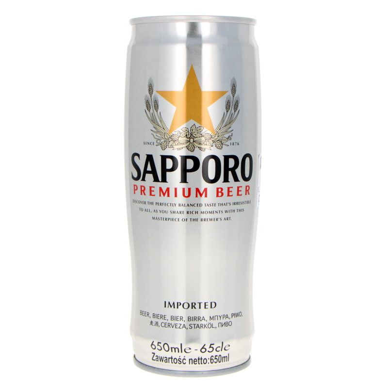 Bière blonde Sapporo Premium en canette 65cl