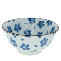 Large bowl - Indigo blue flowers Ø15cm