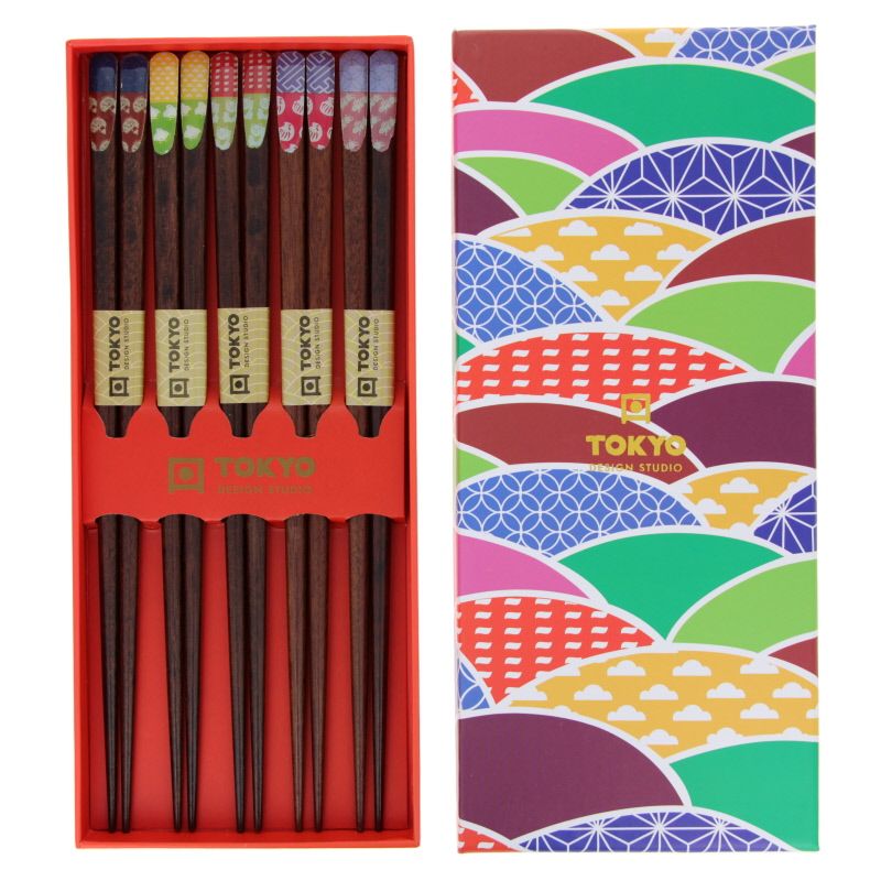 5 Pairs of Chopsticks giftset - Multicolor