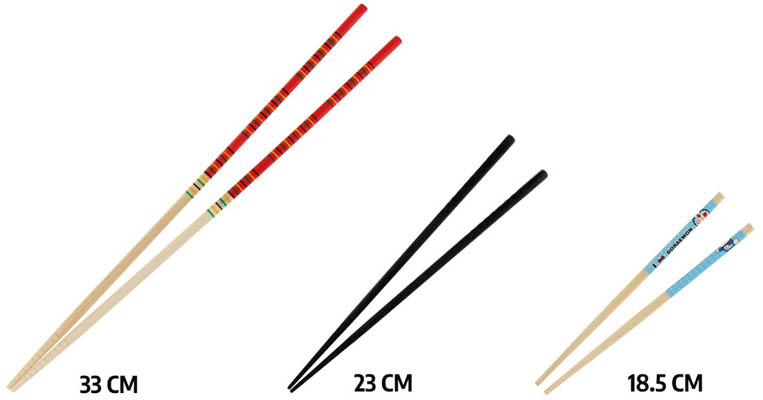 Les tailles des baguettes au Japon