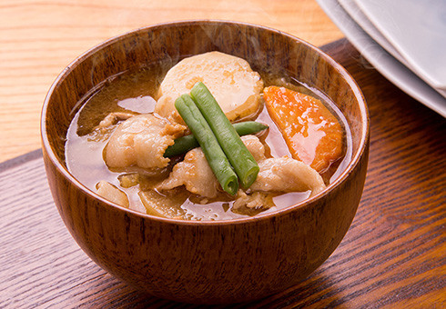 Soupe miso au porc et haricots verts